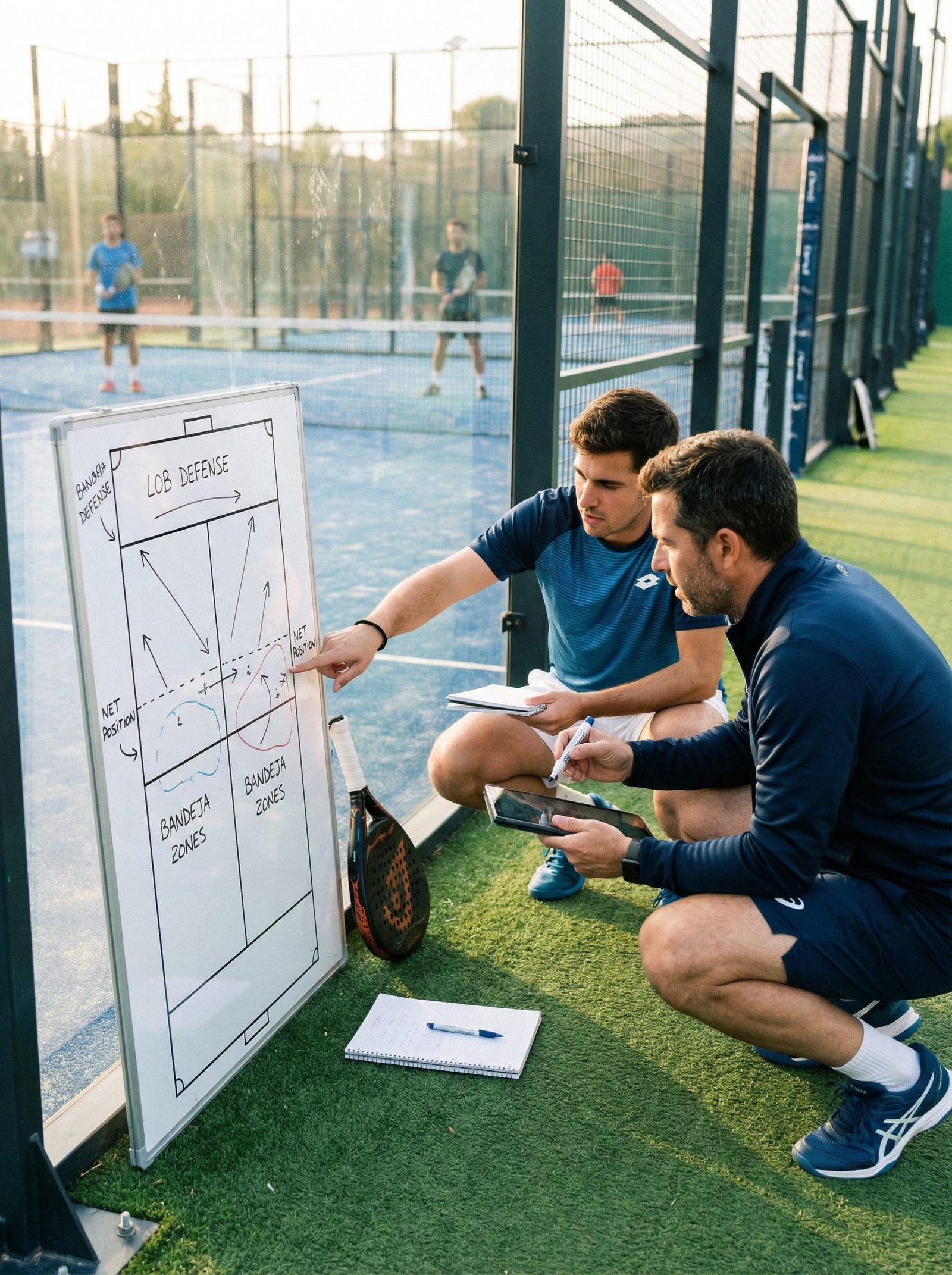 Coach giving tips to a player